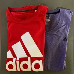 Adidas’s women t-shirt bundle of 2. Size M red and purple